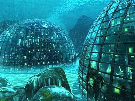 Under Water Permanent Habitats. #UnderwaterHomes #UnderSeaHomes #Domes | Underwater city, Lost ...