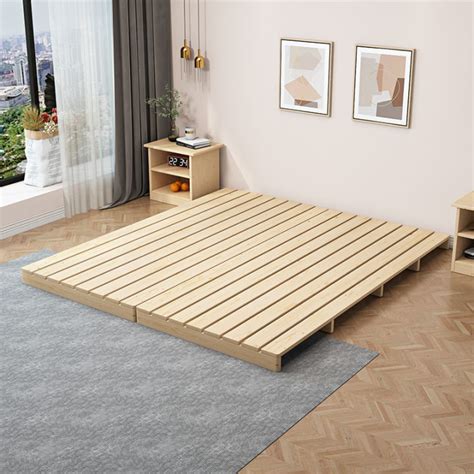 Solid Wood Bed Board Tatami Bed Frame Japanese Style Short Bed Modern ...