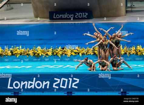 Russian Synchronized Swimming team, Gold medalist, at the Olympic ...