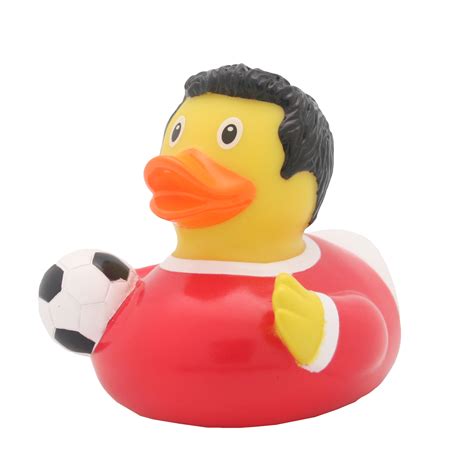 SHARE HAPPINESS - Football player rubber duck, red | LILALU