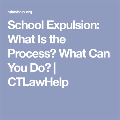 School Expulsion: What Is the Process? What Can You Do? | CTLawHelp ...