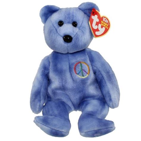 Peace Bear the Bear - Blue, Hollow Symbol - Beanie Babies - Beaniepedia