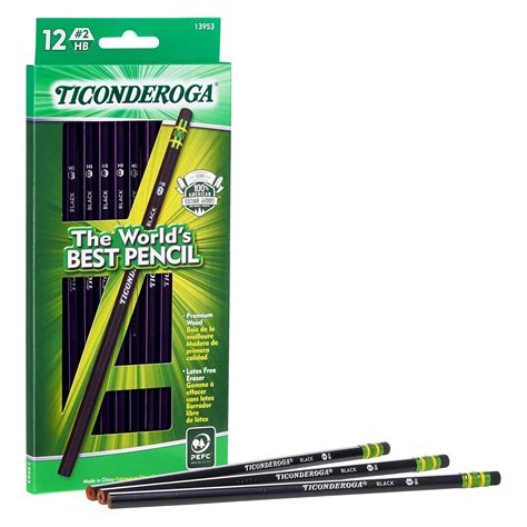 Ticonderoga Pencil 12 Count Black - Walmart.com - Walmart.com