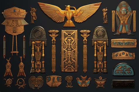 Premium AI Image | Ancient Egyptian Hieroglyphs and Artifacts Generative AI