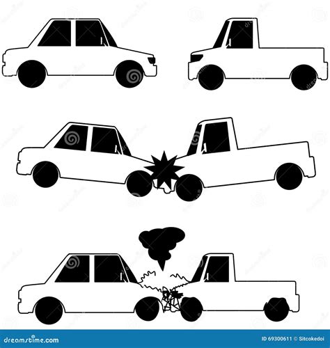 Car crash stock vector. Illustration of danger, repair - 69300611