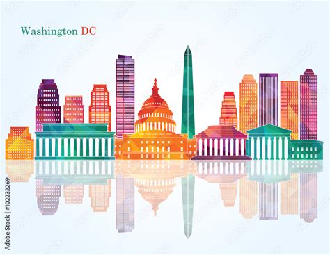 Washington Dc skyline. Vector illustration Stock Vector | Adobe Stock