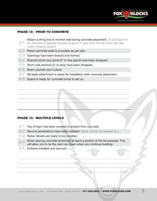 Fox Blocks Installation Checklist | PDF