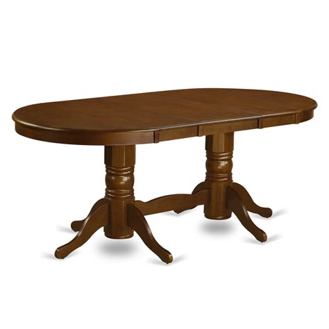 VAT-ESP-TP Oval Double Pedestal Dining Table with a 17inch Butterfly Leaf in Espresso - Walmart ...