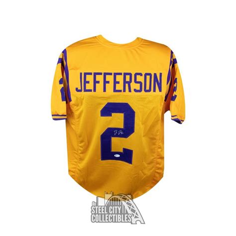 Justin Jefferson Autographed LSU Custom Football Jersey - BAS COA ...