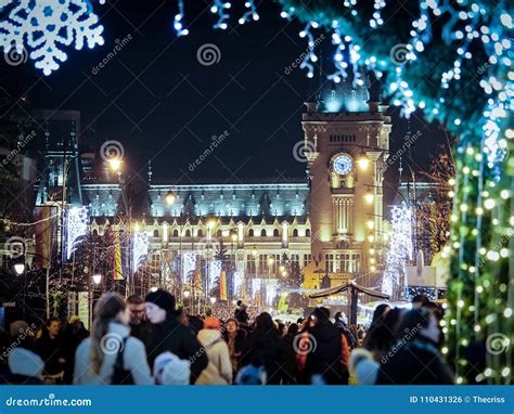 Iasi City, Romania. Lights and People during the Christmas Market ...