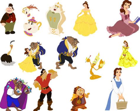 Characters From Disneys Beauty And The Beast - Happy Beautifully