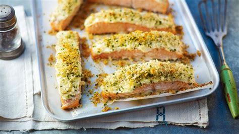 Baked salmon with parmesan and parsley crust recipe - BBC Food