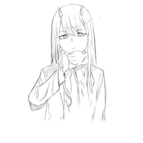 first anime drawing on my computer ~thoughts? : r/ZeroTwo