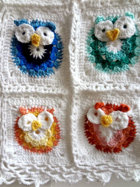 Little Treasures: Crochet Owl Blanket Pattern