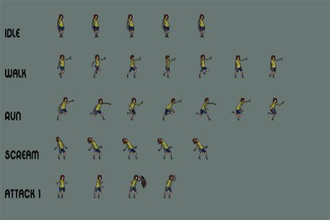 Free Zombie Sprite Sheet Pack Pixel Art - CraftPix.net