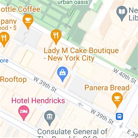 Bryant Park Map: Hotels and Restaurants in NYC