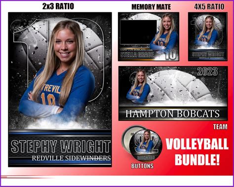 Volleyball Banner Template Bundle Button 2x3 Ratio Wall - Etsy