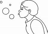 A Girl blowing bubbles coloring Page 50209143 Vector Art At Vecteezy sketch template