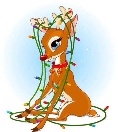 Rudolph Christmas lights — Stock Vector © Dazdraperma #1143823