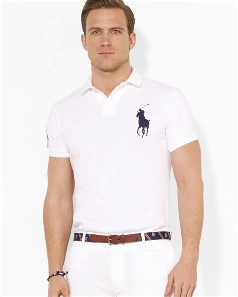 Ralph lauren Polo Wimbledon Customfit Big Pony Polo Shirt in White for Men | Lyst