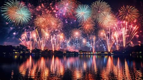 Premium AI Image | A dazzling display of fireworks new year