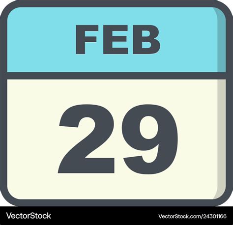 February 29th date on a single day calendar Vector Image