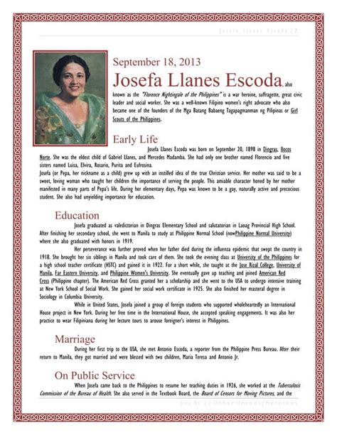 My Heroine: Josefa llanes escoda