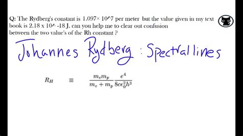 Rydberg's Constant vs Rydberg's Unit of Energy - YouTube