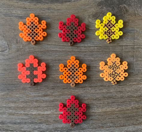 Fall Leaves Perler Beads Patterns