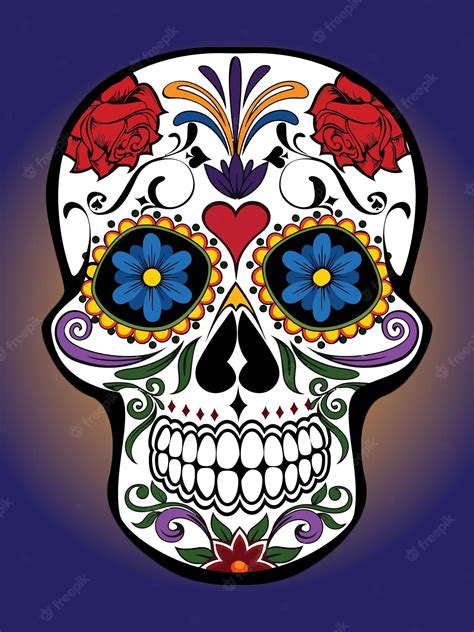 Premium Vector | Vector skull rose illustration