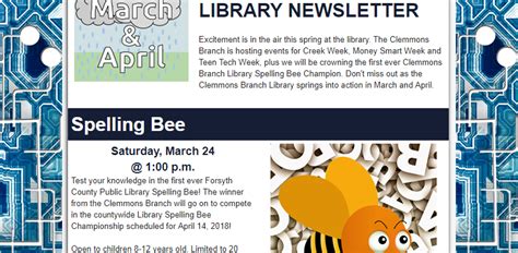 Clemmons Branch Library Newsletter