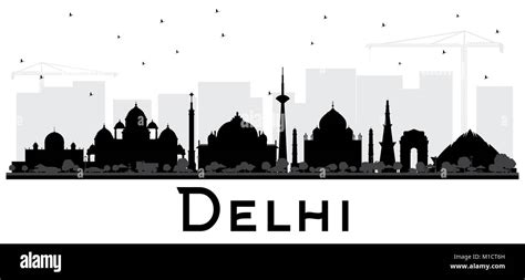 Delhi skyline silhouette hi-res stock photography and images - Alamy