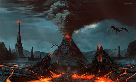 HD wallpaper: volcano eruption wallpaper, The Lord of the Rings, Mordor, Nazgûl | Wallpaper Flare