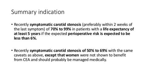 Carotid Endarterectomy Indications