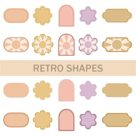 Retro shapes. Forms of the seventies. Isolated retro shapes. Vector retro shapes. 7901601 Vector ...