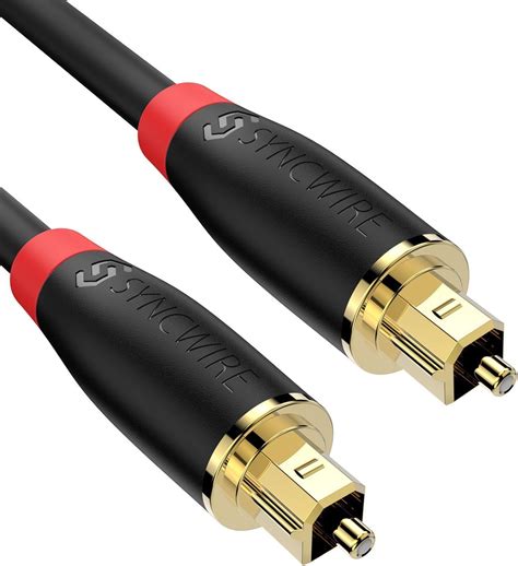 Syncwire Digital Optical Audio Cable Toslink Cable - 1M [24K Gold-Plated, Ultra-Durable] Fiber ...