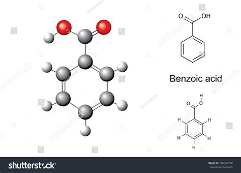 Structural Chemical Formulas Model Benzoic Acid Stock Vector (Royalty ...