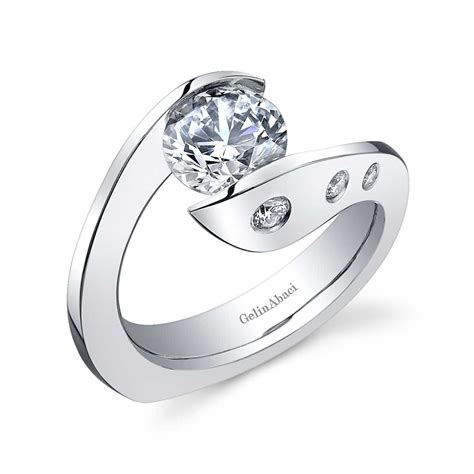 Contemporary tension set Wedding Rings for Women | Gelin Abaci Modern ...