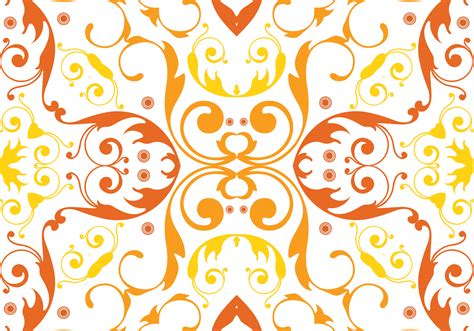 Orange floral pattern vector 99735 Vector Art at Vecteezy