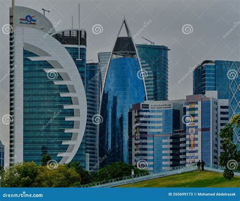 Doha Skyline, Doha Qatar from the Hotel Park Afternoon Shot Editorial Stock Photo - Image of ...