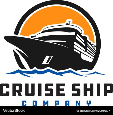 Cruise ship logo design Royalty Free Vector Image