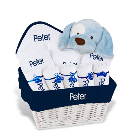 Personalized Baby Gift Basket Baby Boy Gift Basket 2 Bibs