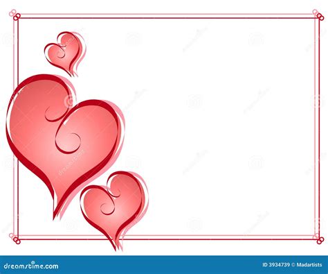 Calligraphy Valentine Hearts Frame Border Stock Illustration - Image ...