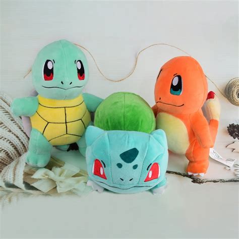 Pokemon Plush Starter 3 Pack - Charmander, Squirtle & Bulbasaur 8 ...