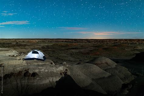 Moonlit Landscape and Camping in Bisti Badlands Bisti/De-Na-Zin New ...