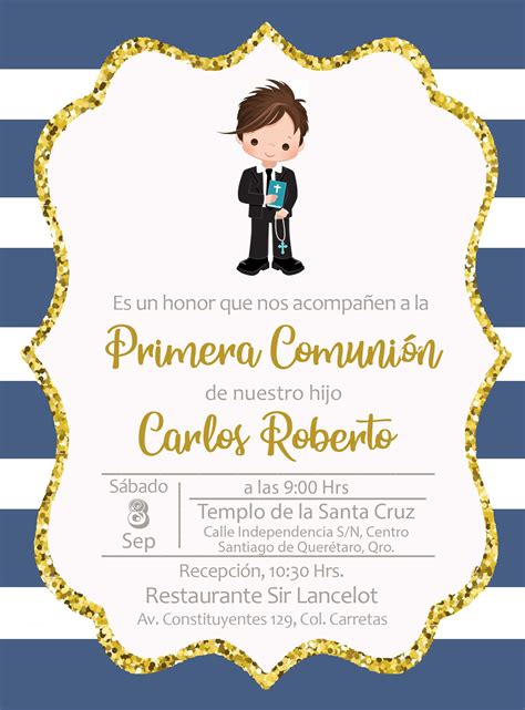 Primera Comunion Invitaciones Para Nino