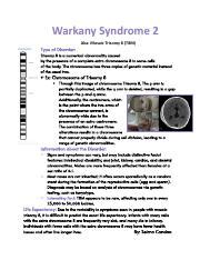 Understanding Warkany Syndrome 2: Mosaic Trisomy 8 (T8M) and Its | Course Hero