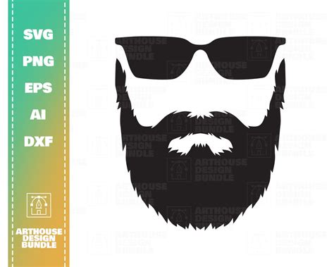 Beard and Glasses, Beard Silhouette, Glasses Silhouette, Beard Clipart, Beard Svg, Hipster Svg ...