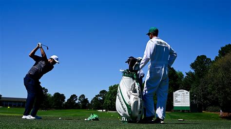 Scottie Scheffler on the Tournament Practice Facility during the final round of the Masters at ...
