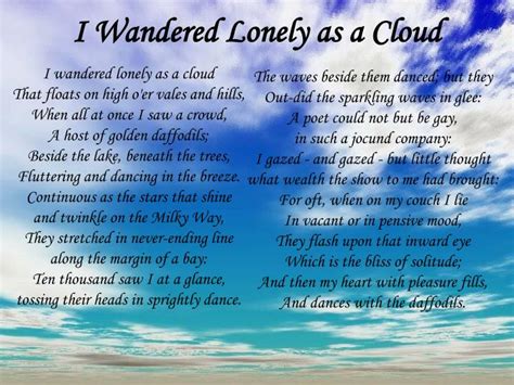 PPT - I Wandered Lonely As A Cloud By William Wordsworth PowerPoint ...